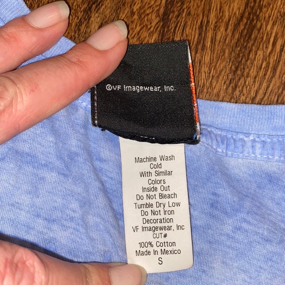 Harley Davidson Motorcycle Blue Tyi-dye Women’s Tee - Picture 7 of 8